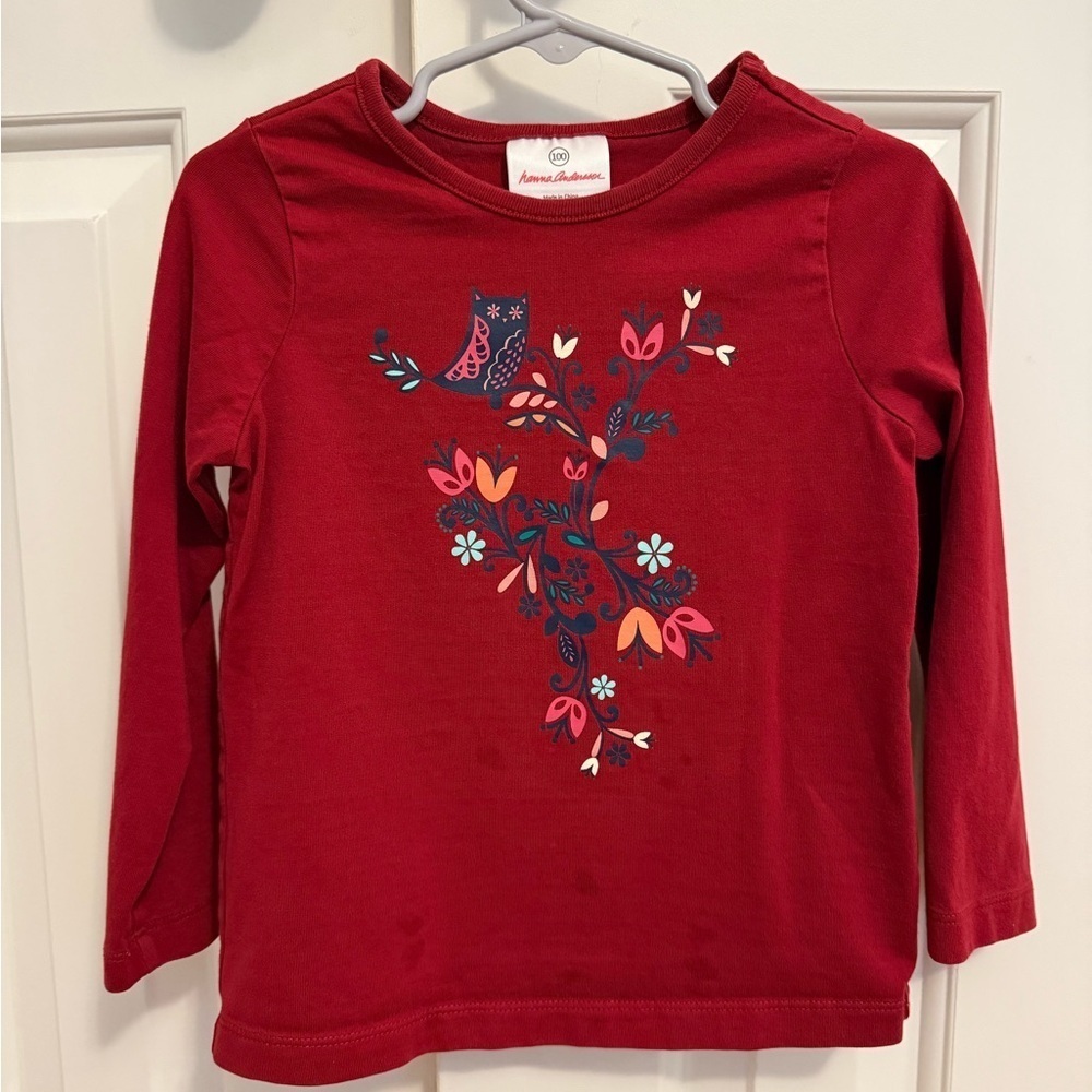 Hanna Andersson Owl Long Sleeve Shirt size 100 cm 4T